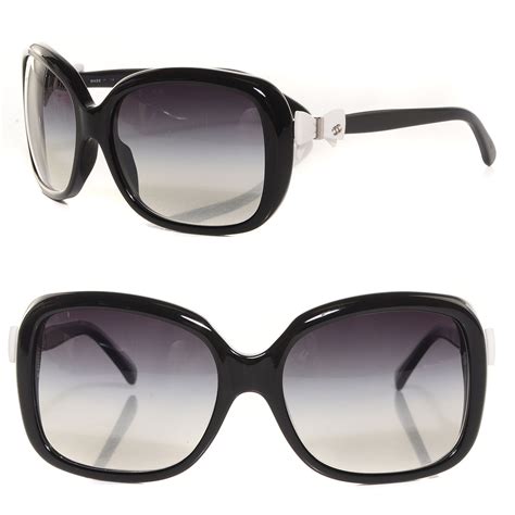 chanel 5171 black bow sunglasses|CHANEL CC Bow Sunglasses 5171 Black White .